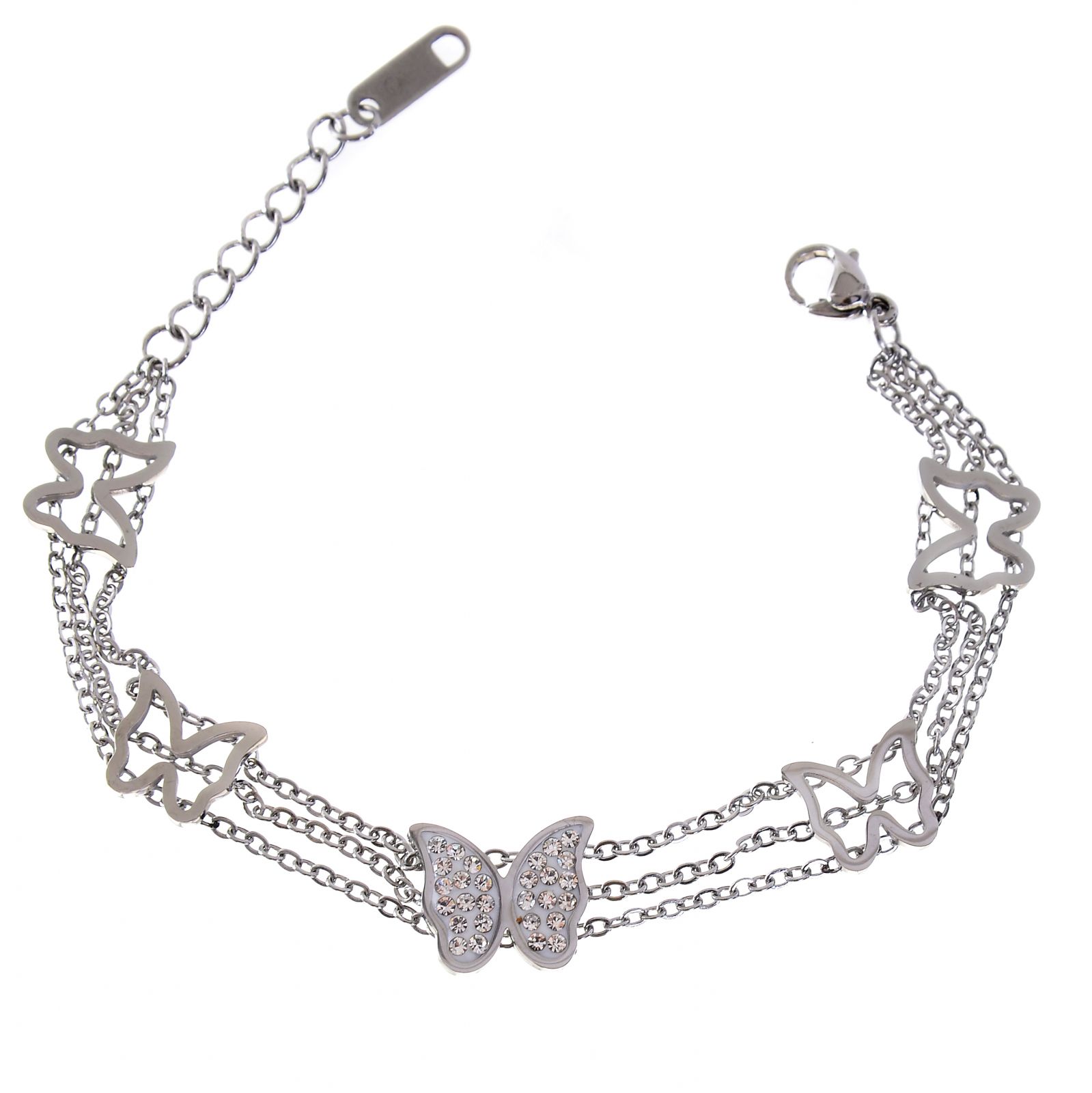 Náramek s motýlkem z chirurgické oceli CHON/122 Arconbijoux.cz