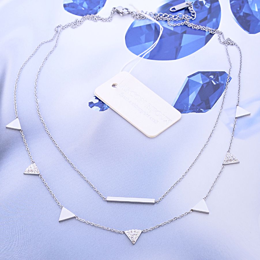Řetízek z chirurgické oceli s trojúhelníkami ARCON BIJOUX