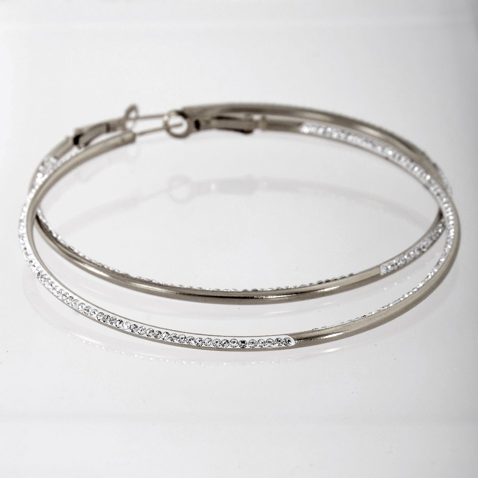 Náušnice kruhy z chirurgické oceli se štrasovými kamínky CHOU/178 Arconbijoux