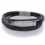 Pánský kožený náramek chirurgická ocel CHON/146 Arconbijoux