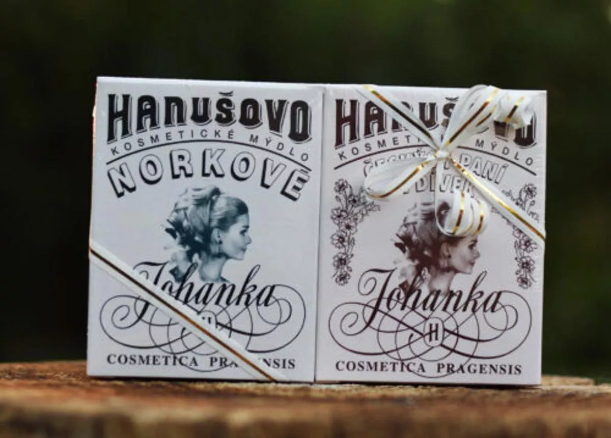 Hanušovo mýdlo dárkový balíček dvou kusů 2x 100g Norkové a Českých paní a dívek For Merco