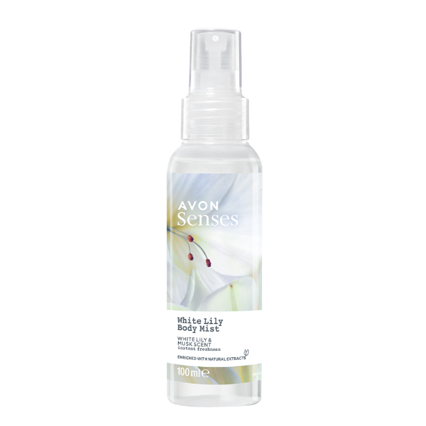 Tělový sprej s vůní bílé lilie a mošusu 100 ml Avon